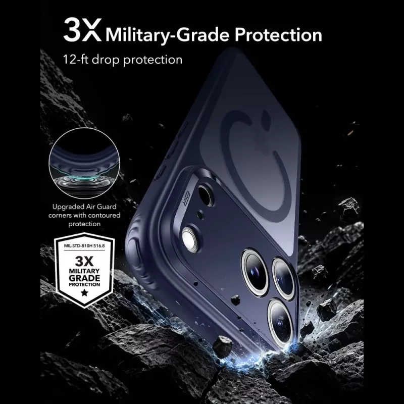 ESR Classic Hybrid MagSafe θήκη για iPhone 17 Pro / 18 Pro, ματ μπλε