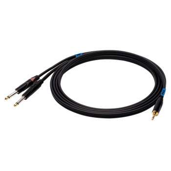 SSQ MIJM3 SS-1815 καλώδιο ήχου, στερεοφωνικό jack 3,5 mm – 2x μονοφωνικό jack 6,3 mm, 3 m, μαύρο