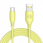 Καλώδιο σιλικόνης Tellur TLL155400 από USB σε Type-C, 3A, 1 m, κίτρινο