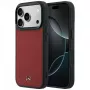 Mercedes Mer008874 Leather Mesh with Bow Line MagSafe θήκη για iPhone 18 Pro Max / 17 Pro Max, μπορντό