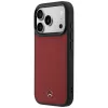 Mercedes Mer008874 Leather Mesh with Bow Line MagSafe θήκη για iPhone 18 Pro Max / 17 Pro Max, μπορντό