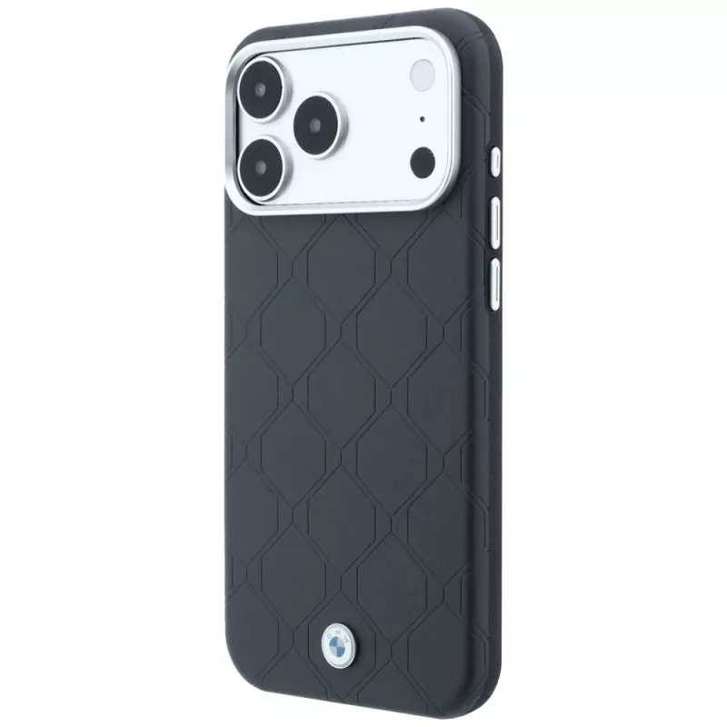 Θήκη BMW Sign Deboss Quilted Metal Logo MagSafe για iPhone 18 Pro / 17 Pro, ανθρακί