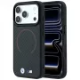 Θήκη BMW M Kevlar Red Print Ring Metal Logo MagSafe για iPhone 18 Pro Max / 17 Pro Max, μαύρη