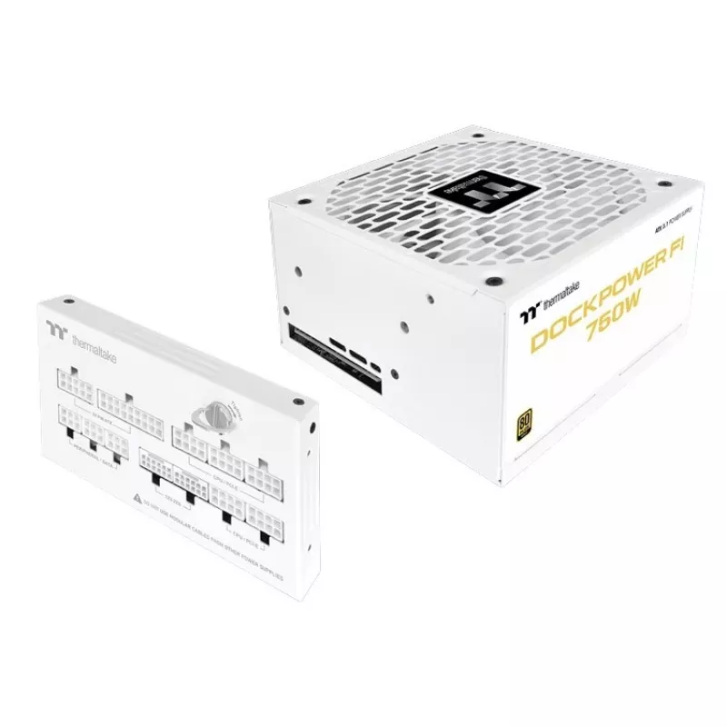 Thermaltake Dockpower FI 750W τροφοδοτικό υπολογιστή, 80 PLUS Gold, αρθρωτό, λευκό