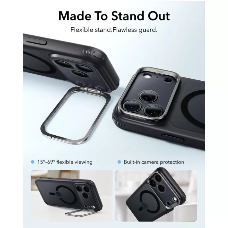 ESR Classic Hybrid Kickstand MagSafe θήκη για iPhone 17 Pro Max / 18 Pro Max, ματ μαύρη