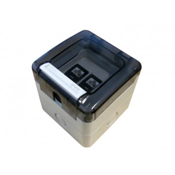 Alantec OS002IP στεγανή πρίζα, 2 x RJ45, IP66, επιτοίχια, μη εξοπλισμένη