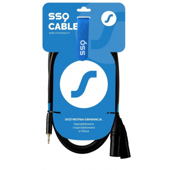 SSQ MIXLR1 SS-1816 καλώδιο ήχου, στερεοφωνικό jack 3,5 mm – 2x XLR, 1 m, μαύρο