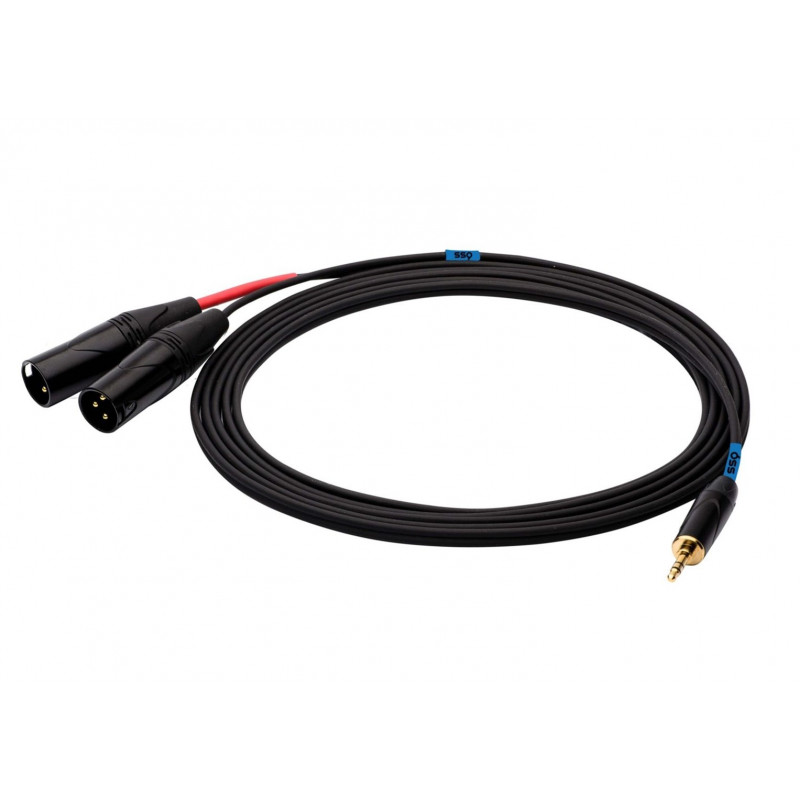 SSQ MIXLR1 SS-1816 καλώδιο ήχου, στερεοφωνικό jack 3,5 mm – 2x XLR, 1 m, μαύρο