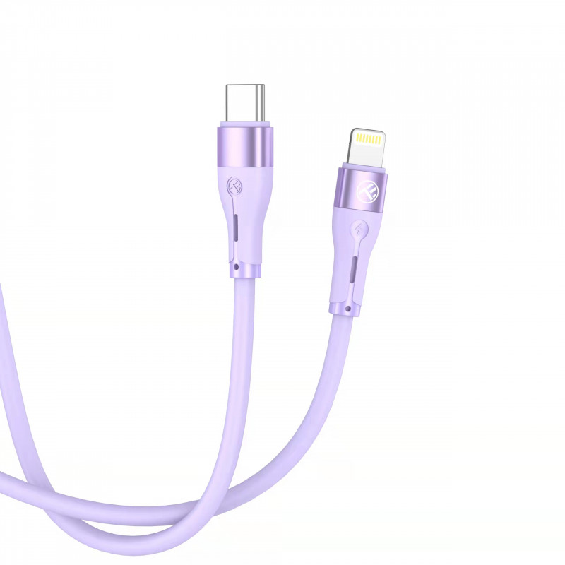 Tellur καλώδιο σιλικόνης Type-C σε Lightning, PD 30 W, 1 m, μοβ