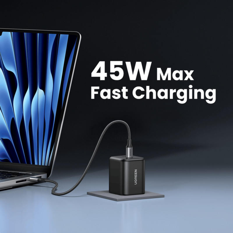 Ugreen X526 φορτιστής 45 W, 2 x USB-C, GaN, μαύρος