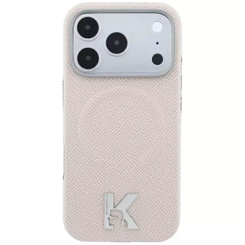 Karl Lagerfeld Grained Embossed Ring & Kameo Logo MagSafe θήκη για iPhone 18 Pro Max / 17 Pro Max, μπεζ