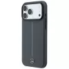 Mercedes Leather Semi Wrap with Iconic Line MagSafe θήκη για iPhone 18 Pro Max / 17 Pro Max, ανθρακί
