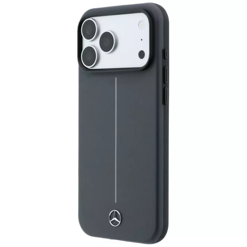 Mercedes Leather Semi Wrap with Iconic Line MagSafe θήκη για iPhone 18 Pro Max / 17 Pro Max, ανθρακί