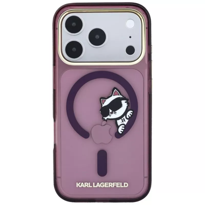 Karl Lagerfeld Peekaboo Logo θήκη με MagSafe για iPhone 18 Pro Max / 17 Pro Max, μπορντό