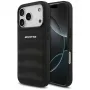 Mercedes AMG Leather Debossed Lines Logo θήκη για iPhone 18 Pro / 17 Pro, μαύρη