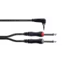 Cordial 14868 αντάπτορας ήχου Y, 1x βύσμα jack 3,5 mm - 2x βύσμα jack 6,3 mm (mono), 3 m, μαύρο