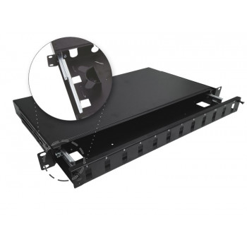 Alantec FOP-1U-12SCD-C-P τηλεσκοπικό πάνελ συνδέσεων οπτικών ινών, 12x SC duplex / 12x LC quad, 19", 1U