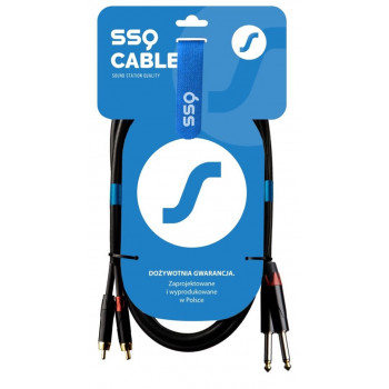 SSQ RCAJM2 SS-1428 καλώδιο ήχου, 2x RCA – 2x jack mono 6,3 mm, 2 m, μαύρο