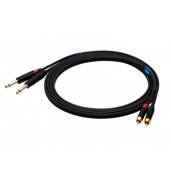 SSQ RCAJM2 SS-1428 καλώδιο ήχου, 2x RCA – 2x jack mono 6,3 mm, 2 m, μαύρο