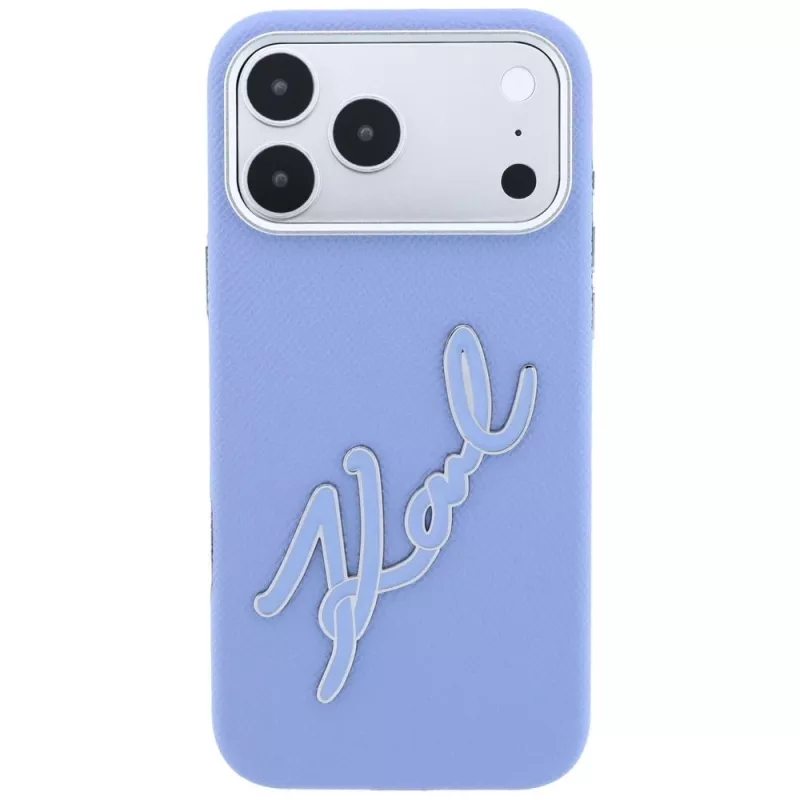 Karl Lagerfeld Smooth Big Resin Signature Logo θήκη για iPhone 18 Pro Max / 17 Pro Max, μπλε