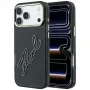 Karl Lagerfeld IML Big Signature Resin Metal Frame θήκη για iPhone 18 Pro / 17 Pro, μαύρη