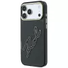Karl Lagerfeld IML Big Signature Resin Metal Frame θήκη για iPhone 18 Pro / 17 Pro, μαύρη