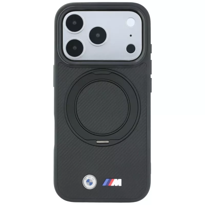 BMW BMW001325 θήκη για iPhone 18 Pro Max / 17 Pro Max, Kevlar Ring Stand 360, MagSafe, μαύρη