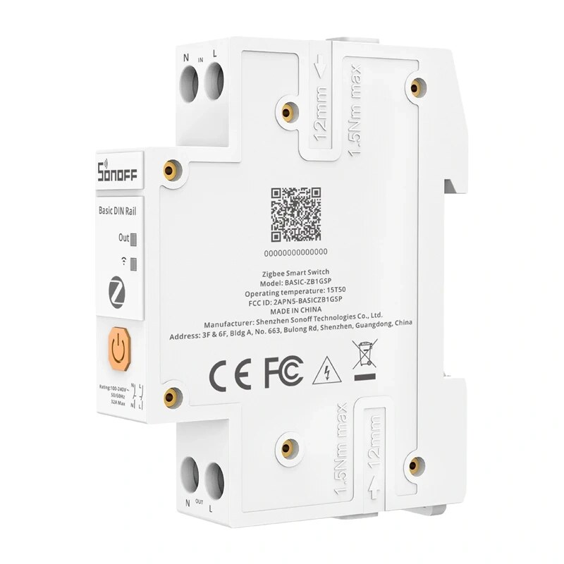 SONOFF BASIC-ZB1GSP έξυπνος διακόπτης Zigbee, ράγα DIN, 32 A