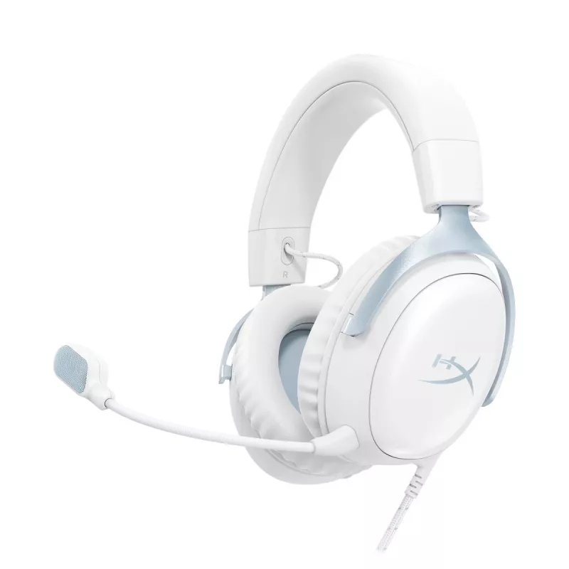 Ακουστικά gaming HyperX Cloud III, λευκό-μπλε, DF7F1AA