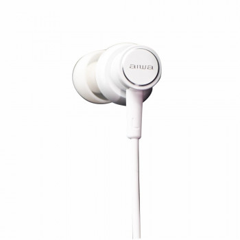 Aiwa ESTM-500W ενσύρματα ακουστικά ψείρες με μικρόφωνο, υποδοχή 3,5 mm, λευκά