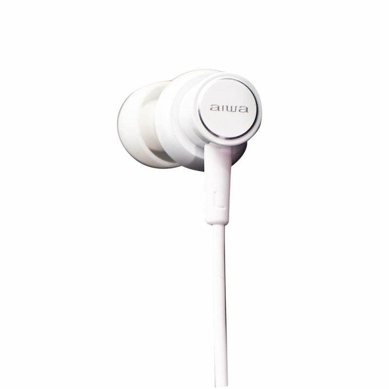Aiwa ESTM-500W ενσύρματα ακουστικά ψείρες με μικρόφωνο, υποδοχή 3,5 mm, λευκά