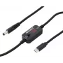 VOLTCRAFT VC-18735745 μετατροπέας τάσης USB, βύσμα DC 5,5 x 2,1 mm, USB-C PD/DC, ρυθμιζόμενη τάση εξόδου, με προσαρμογέα DC, μαύρος