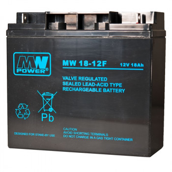 MPL Power Elektro MW 18-12 μπαταρία UPS, συσσωρευτής μολύβδου-οξέος AGM, χωρίς συντήρηση, 12 V 18 Ah, μαύρη
