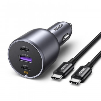 Ugreen EC705 φορτιστής αυτοκινήτου, USB + 2x USB-C, 130 W, με καλώδιο 1 m 5 A