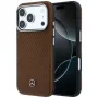 Mercedes Mer008905 θήκη για iPhone 18 Pro / 17 Pro, Leather Semi Wrap Wood Effect, MagSafe, καμηλό