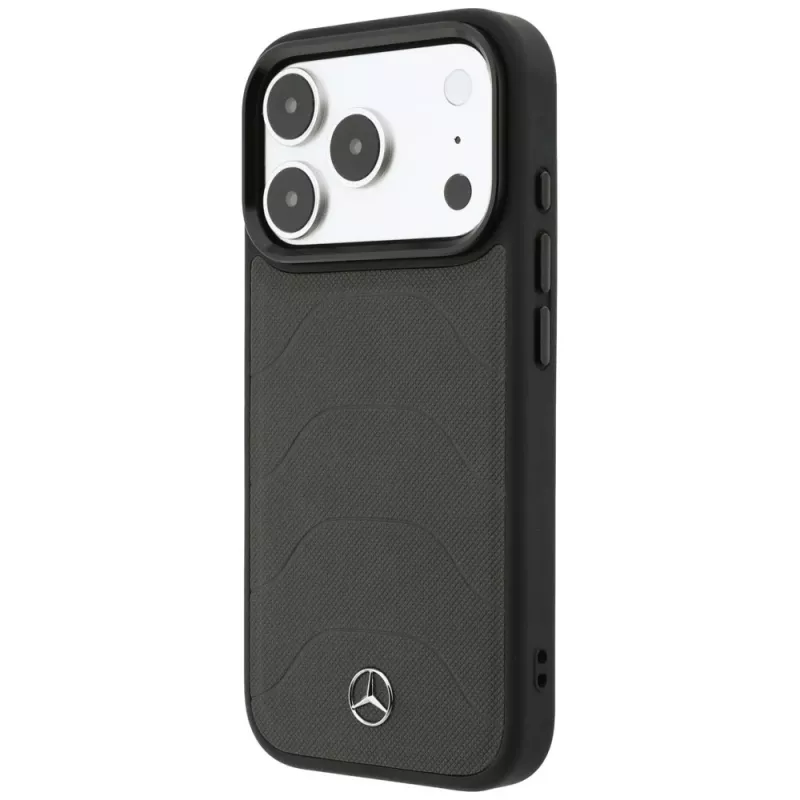 Mercedes Mer008914 θήκη για iPhone 18 Pro Max / 17 Pro Max, Leather Mesh with Bow Line, MagSafe, ανθρακί