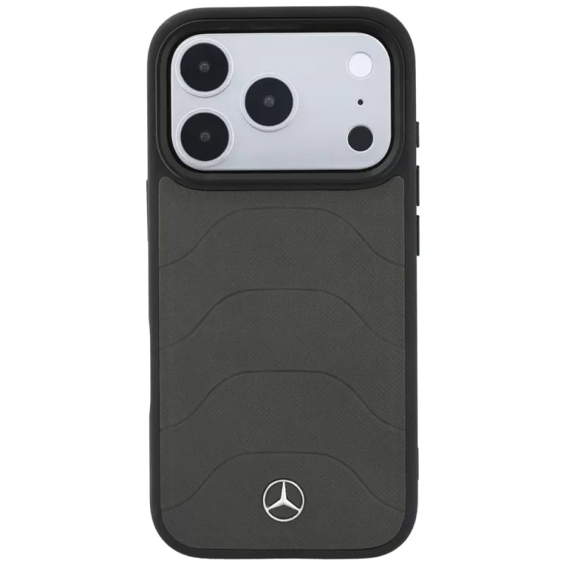 Mercedes Mer008914 θήκη για iPhone 18 Pro Max / 17 Pro Max, Leather Mesh with Bow Line, MagSafe, ανθρακί