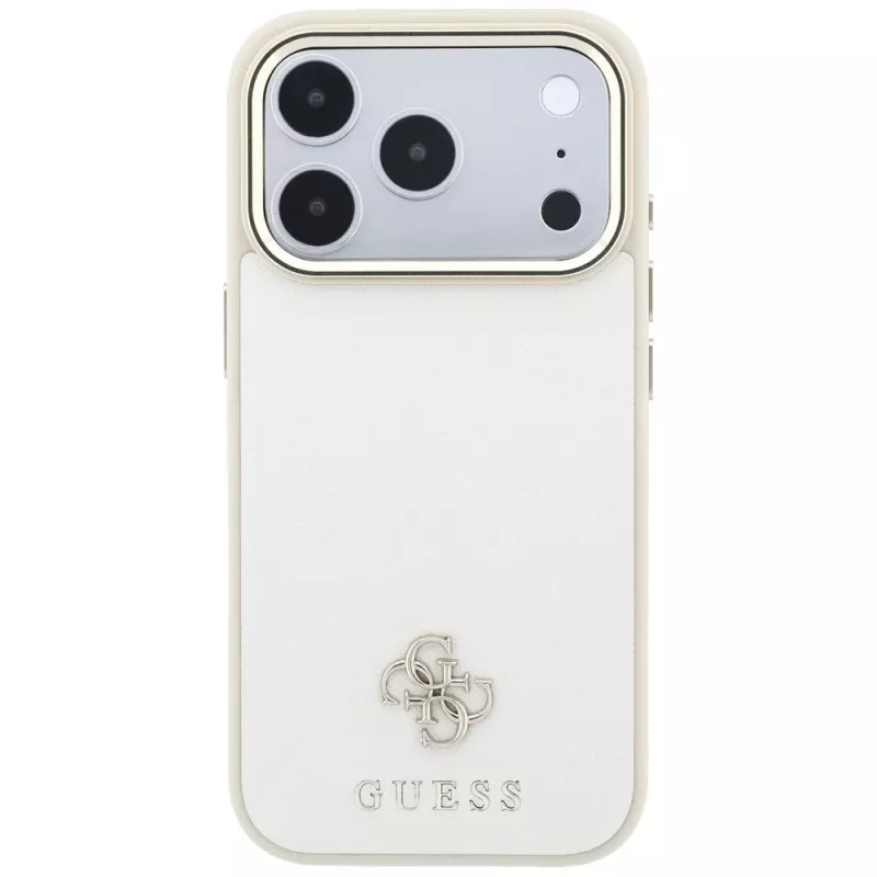 Guess GUE005532 θήκη για iPhone 18 Pro / 17 Pro, Saffiano Small 4G & Classic Logo, MagSafe, μπεζ