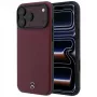 Mercedes Mer008834 Leather Semi Wrap Iconic Line θήκη MagSafe για iPhone 18 Pro / 17 Pro, μπορντό