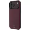 Mercedes Mer008834 Leather Semi Wrap Iconic Line θήκη MagSafe για iPhone 18 Pro / 17 Pro, μπορντό