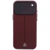 Mercedes Mer008834 Leather Semi Wrap Iconic Line θήκη MagSafe για iPhone 18 Pro / 17 Pro, μπορντό