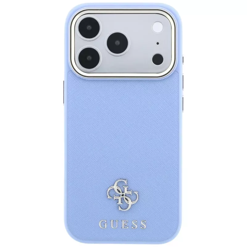 Guess GUE005538 Saffiano Small 4G & Classic Logo θήκη MagSafe για iPhone 18 Pro / 17 Pro, ανοιχτό μπλε