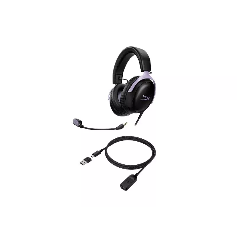 HyperX Cloud III ακουστικά για παιχνίδια, μαύρο/λεβάντα