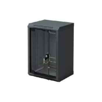 Triton RBA-09-AS3-BAX-C1 επιτοίχιο ερμάριο 10 ιντσών, μονοκόμματο, 9U, 300 mm, γυάλινη πόρτα, μαύρο RAL 9005