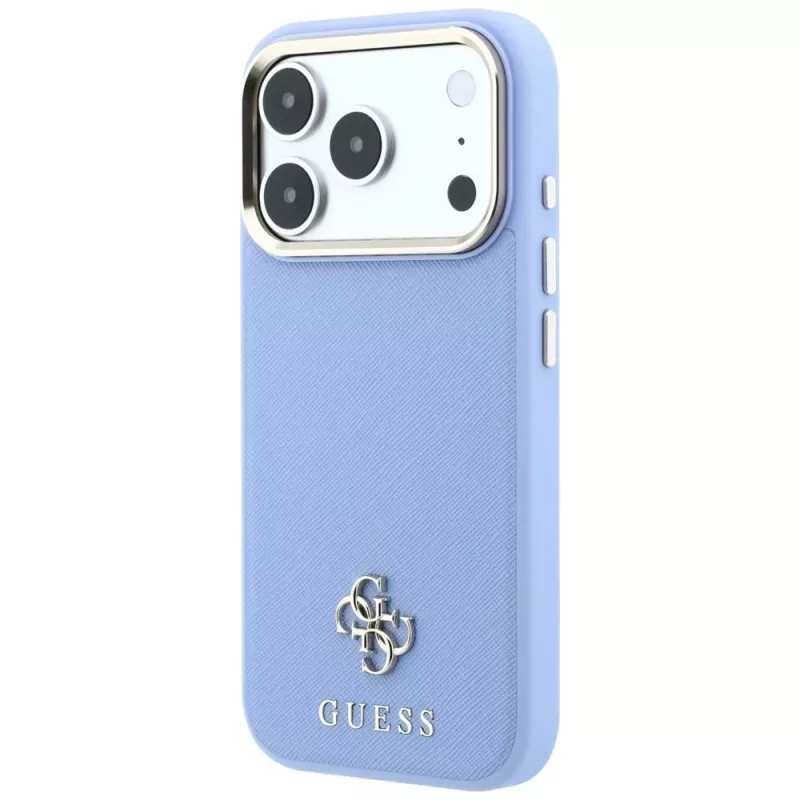 Guess GUE005536 θήκη Saffiano Small 4G & Classic Logo MagSafe για iPhone 18 Pro Max / 17 Pro Max, ανοιχτό μπλε