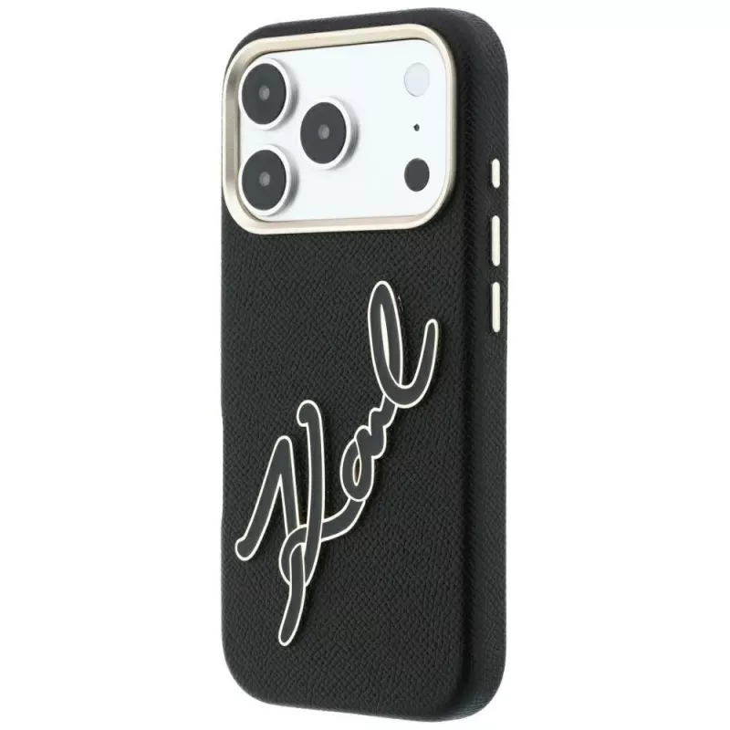 Θήκη Karl Lagerfeld KF003311 Smooth Big Resin Signature Logo για iPhone 18 Pro / 17 Pro, μαύρη