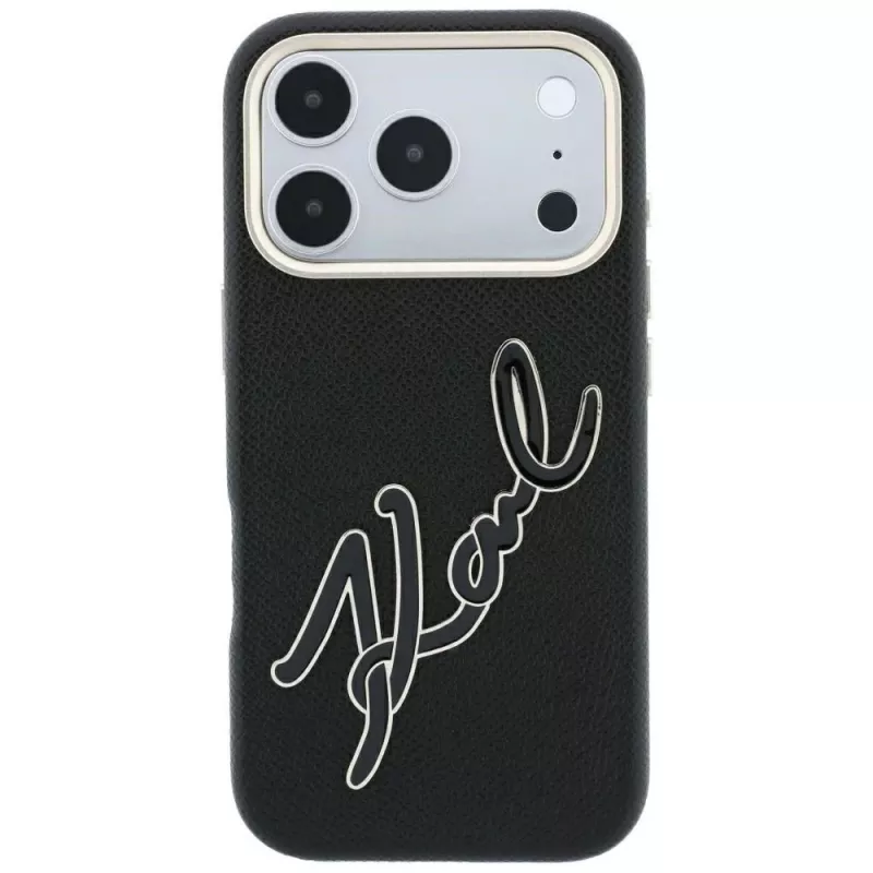 Θήκη Karl Lagerfeld KF003311 Smooth Big Resin Signature Logo για iPhone 18 Pro / 17 Pro, μαύρη