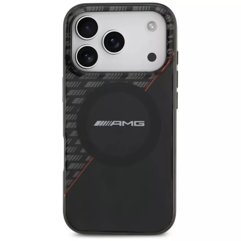 Θήκη Mercedes AMG00122 AMG IML Double Layer Rhombs MagSafe για iPhone 18 Pro / 17 Pro, μαύρη-κόκκινη