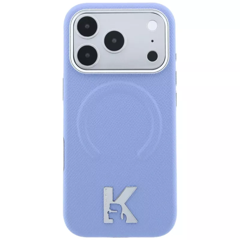 Karl Lagerfeld KF003259 Grained Embossed Ring & Kameo Logo MagSafe θήκη για iPhone 18 Pro / 17 Pro, ανοιχτό μπλε