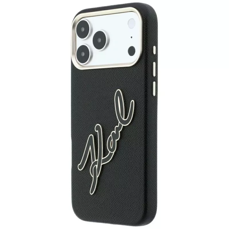 Karl Lagerfeld KF003312 Smooth Big Resin Signature Logo θήκη για iPhone 18 Pro Max / 17 Pro Max, μαύρη